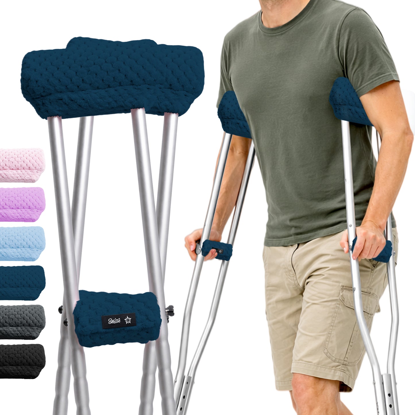 Crutch Pads and Hand Grips – Plush Soft Memory Foam Underarm Crutch Cushions