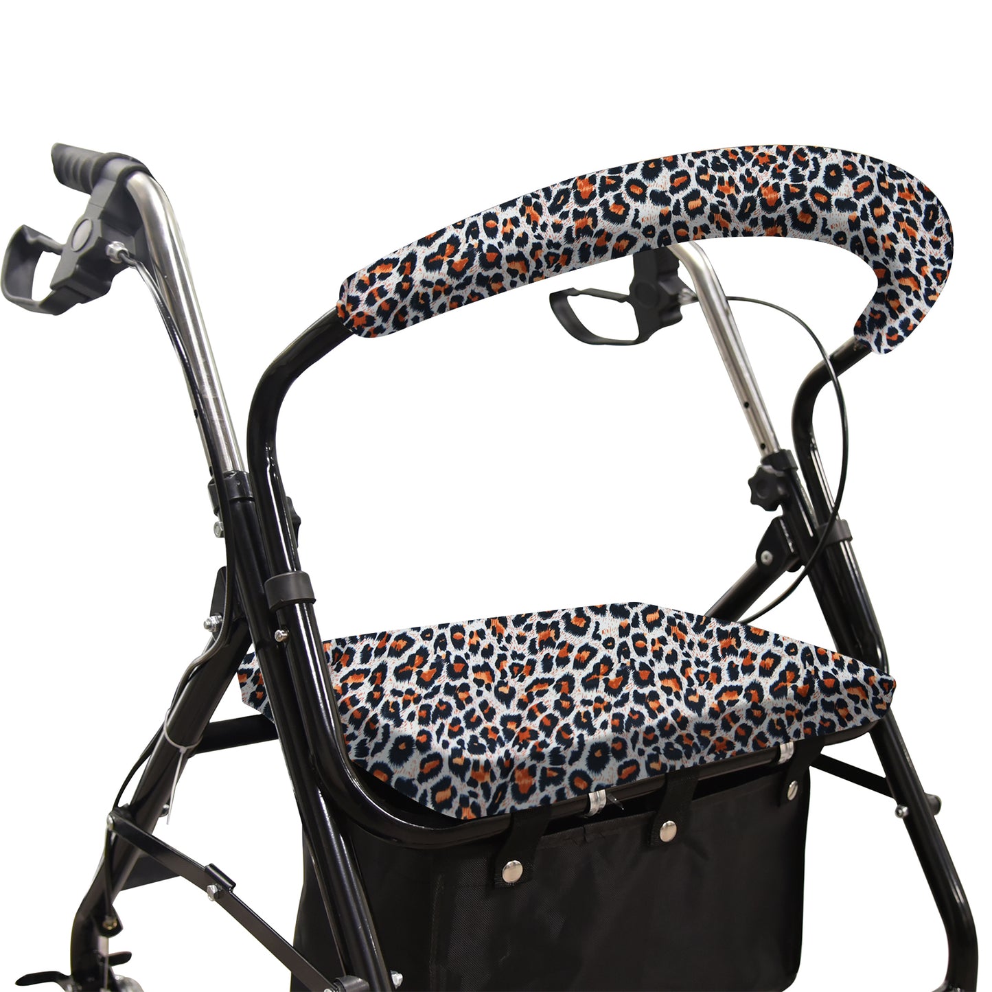 Unisex Rollator Walker Seat and Backrest Covers - Universal Soft Rollator Accessories (Leopard Print)