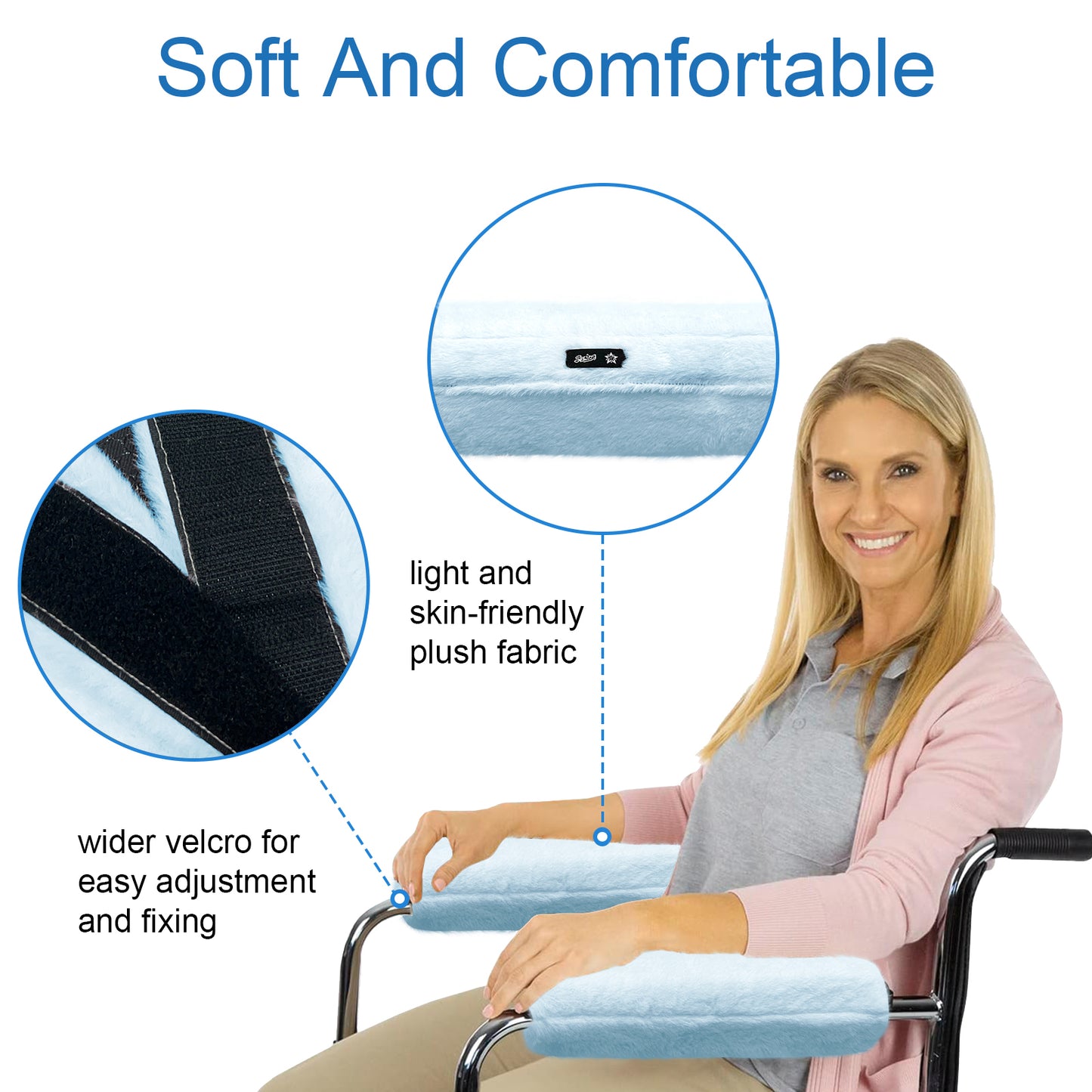 SPRING SEAON Fluffy Armrest Pads - Universal Memory Foam Cushion for Office & Transport Chairs