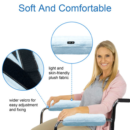 SPRING SEAON Fluffy Armrest Pads - Universal Memory Foam Cushion for Office & Transport Chairs