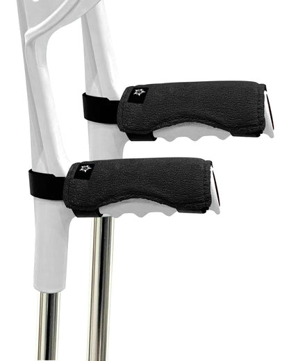 SPRING SEAON Forearm Crutch Pads Velvet – Soft Foam Covers for Elbow Crutches, Non-Slip & Comfortable, Universal Fit, Washable, 2 Pack(Black)