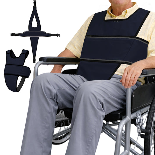 SPRING SEAON Adjustable Safety Harness for Elderly Wheelchair & Chair Care (Dark Blue)