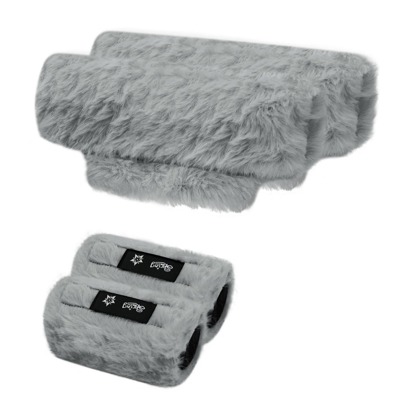 SPRING SEAON Grey Ultra-Soft Fluffy Crutch Pads Covers | Cloud-Like Comfort Style Crutch Accessories