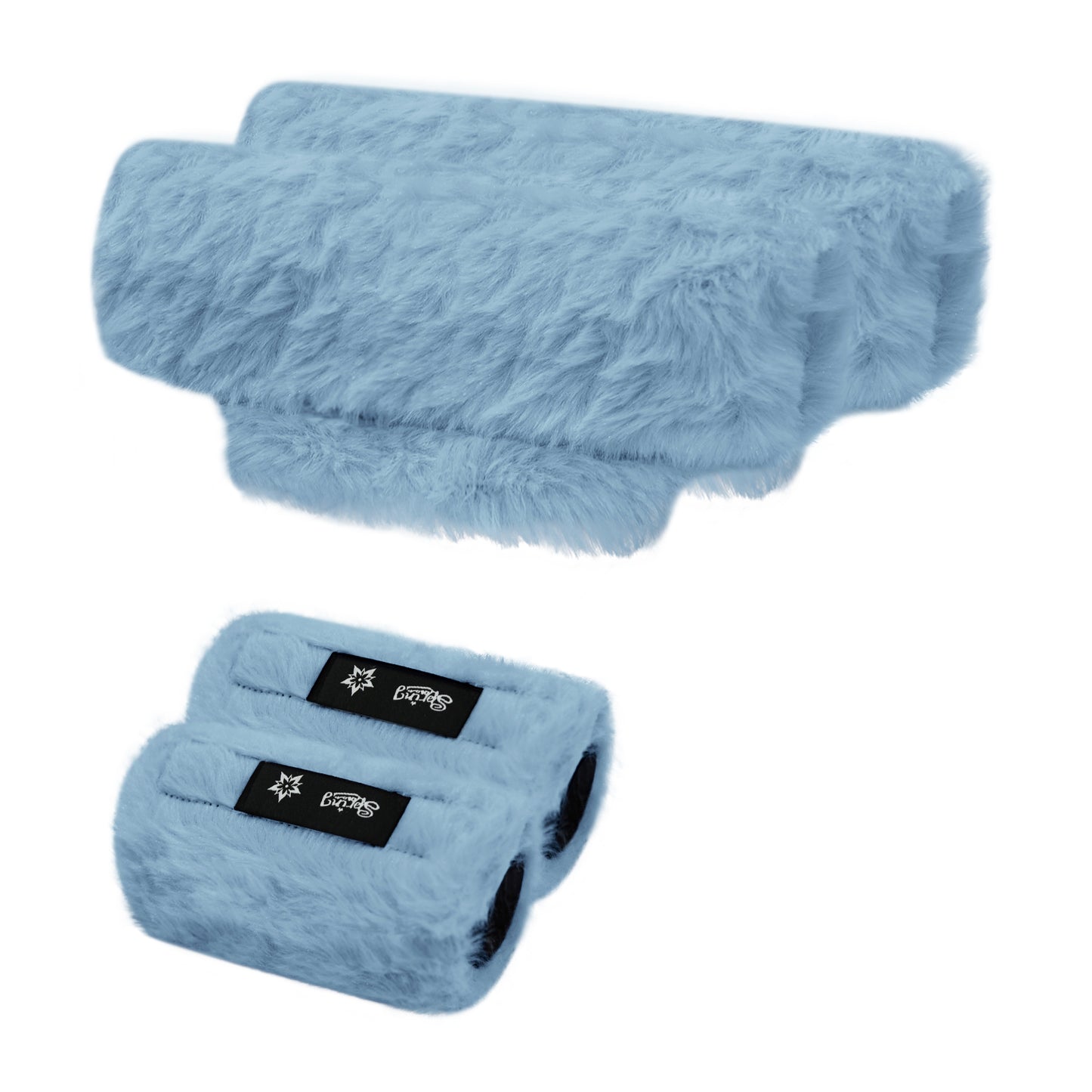 SPRING SEAON Lt Blue Ultra-Soft Fluffy Crutch Pads Covers | Cloud-Like Comfort Style Crutch Accessories
