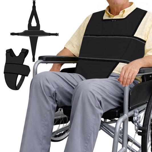 SPRING SEAON Adjustable Safety Harness for Elderly Wheelchair & Chair Care (Black)