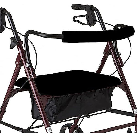 Unisex Rollator Walker Seat and Backrest Rollbar Covers Universal Soft Rollator Accessories Colorful Printing Patterns Black