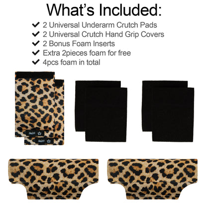 Universal Underarm Crutches Padded Crutch Pads with Hand Grips Padding Handle Covers