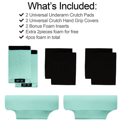 Universal Underarm Crutches Padded Crutch Pads with Hand Grips Padding Handle Covers