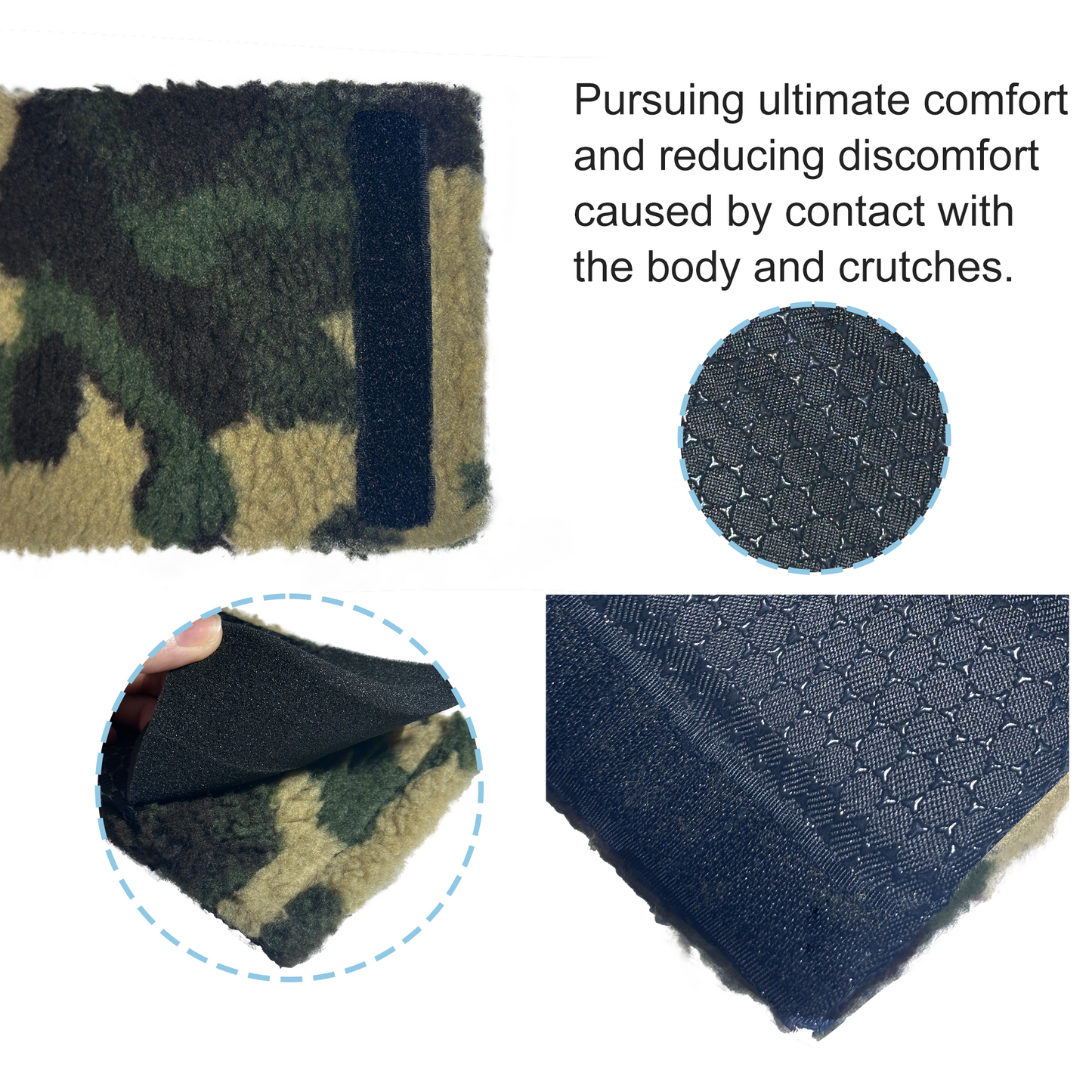 SPRING SEAON Green Camo Plush Crutch Pad Memory Foam Crutches Padding Cover