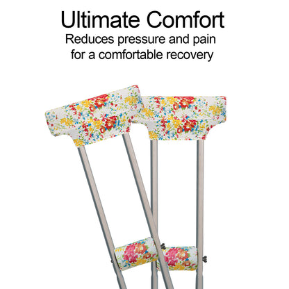 Universal Underarm Crutches Padded Crutch Pads with Hand Grips Padding Handle Covers