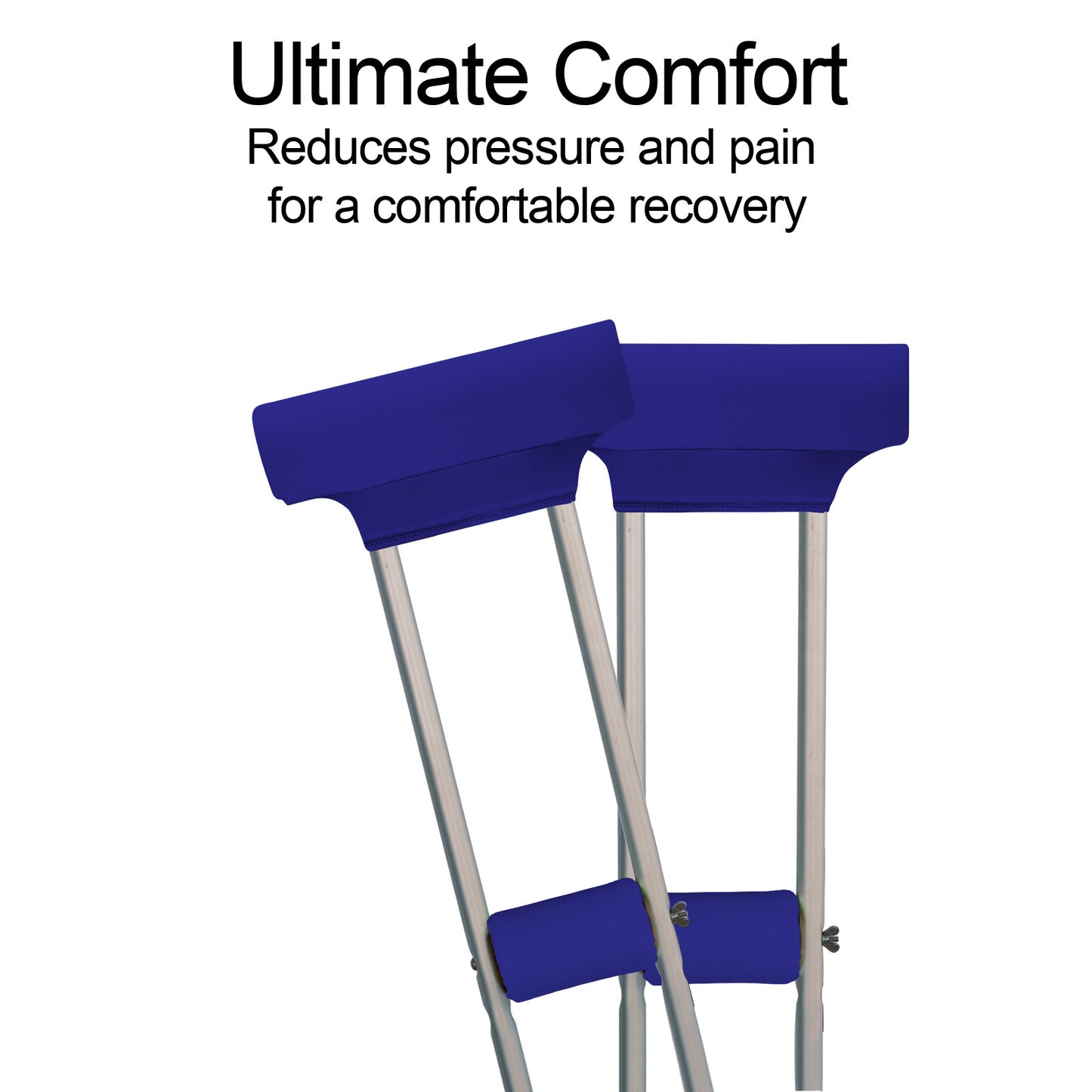 Universal Underarm Crutches Padded Crutch Pads with Hand Grips Padding Handle Covers Dark purple