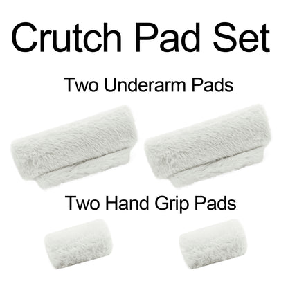 SPRING SEAON White Ultra-Soft Fluffy Crutch Pads Covers | Cloud-Like Comfort Style Crutch Accessories