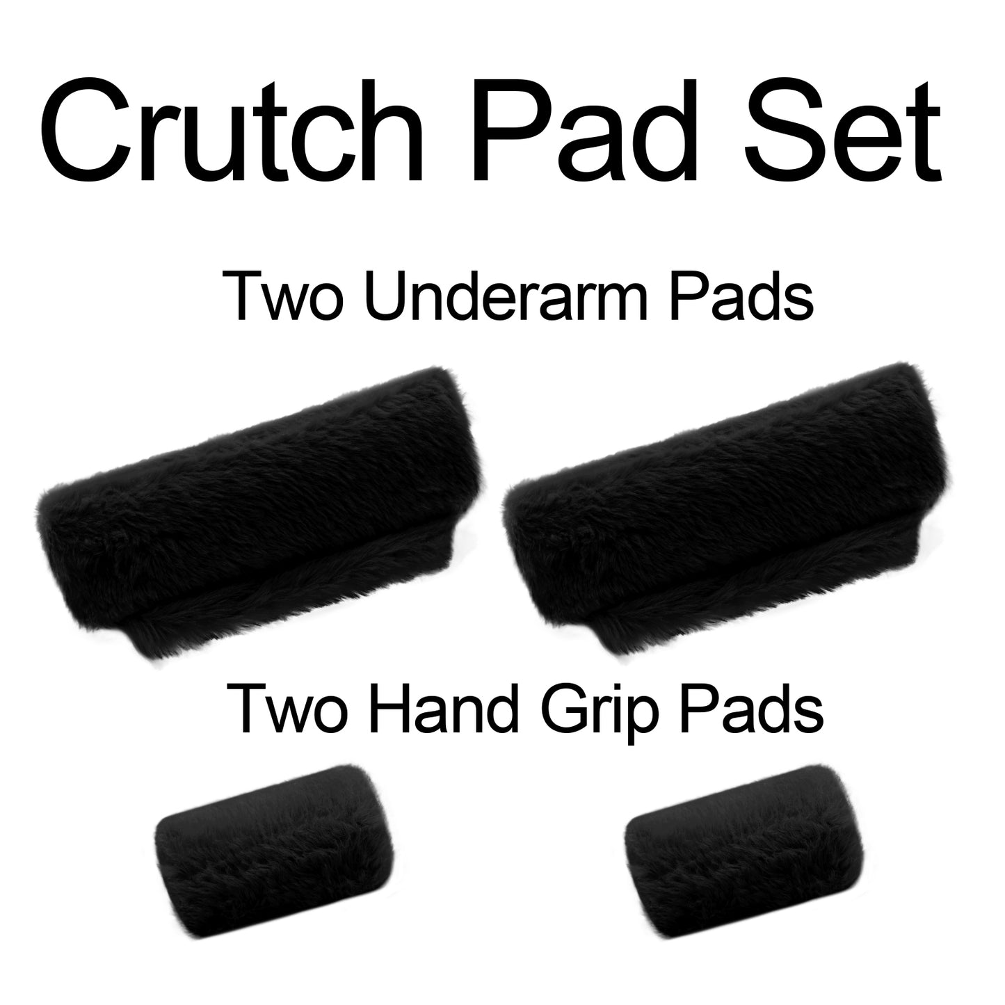 SPRING SEAON Black Ultra-Soft Fluffy Crutch Pads Covers | Cloud-Like Comfort Style Crutch Accessories