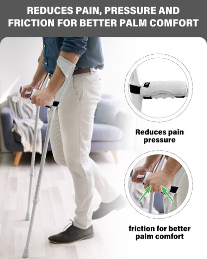 SPRING SEAON Forearm Crutch Pads Velvet – Soft Foam Covers for Elbow Crutches, Non-Slip & Comfortable, Universal Fit, Washable, 2 Pack