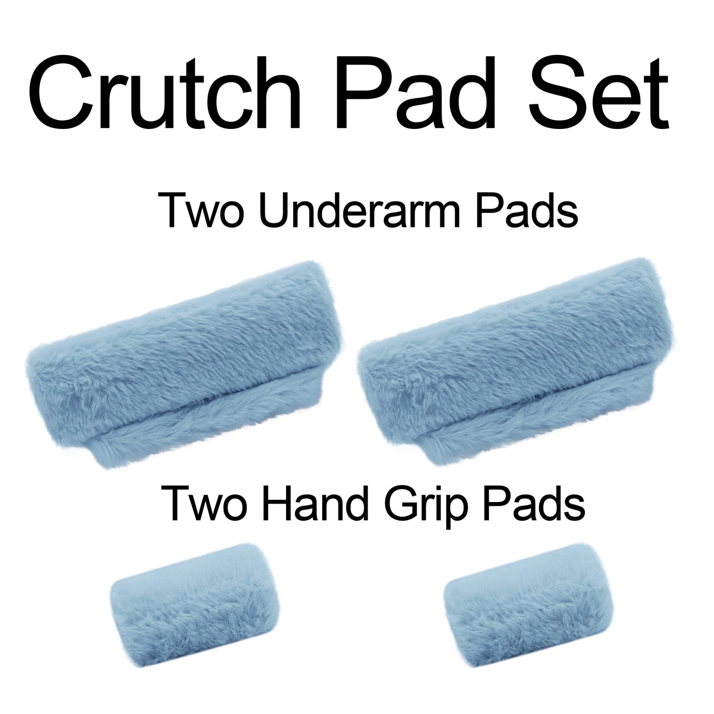 SPRING SEAON Lt Blue Ultra-Soft Fluffy Crutch Pads Covers | Cloud-Like Comfort Style Crutch Accessories