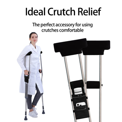 SpringSeaon Crutch Pads Set with Storage Bag Water-Resistant - Crutch Cushions Accessories