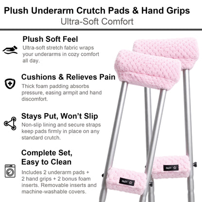 Crutch Pads and Hand Grips – Plush Soft Memory Foam Underarm Crutch Cushions