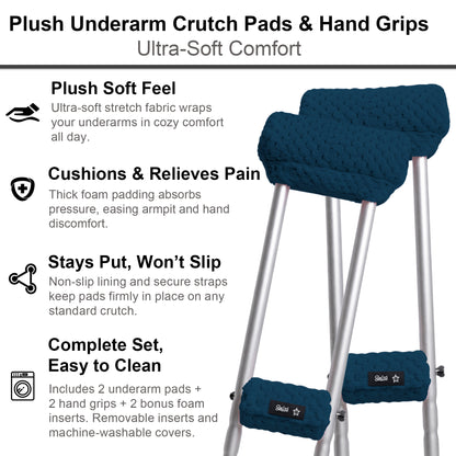 Crutch Pads and Hand Grips – Plush Soft Memory Foam Underarm Crutch Cushions