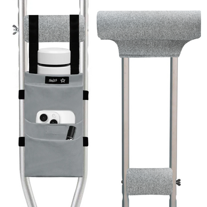 SpringSeaon Crutch Pads Set with Storage Bag - Ergonomic Memory Foam Cushions for Crutches, Water-Resistant Accessories