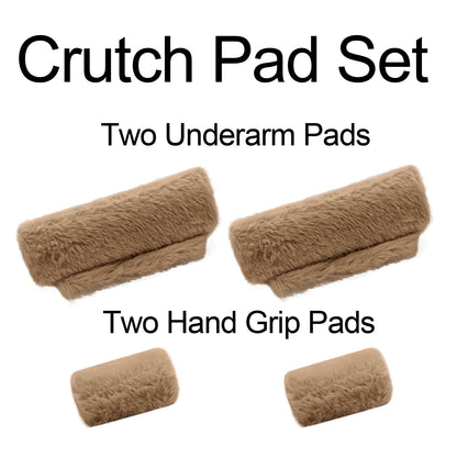 SPRING SEAON Kakhi Ultra-Soft Fluffy Crutch Pads Covers | Cloud-Like Comfort Style Crutch Accessories