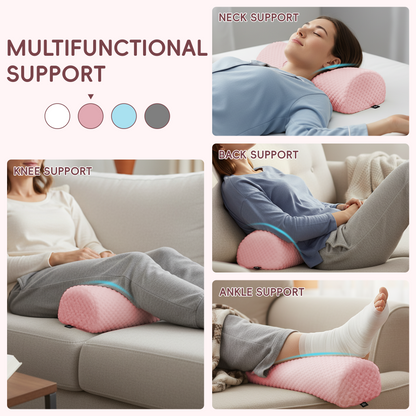 Memory Foam Knee Pillow for Back Sleeping - Half Moon Bolster Leg Support 17"x7.5"x4.3"