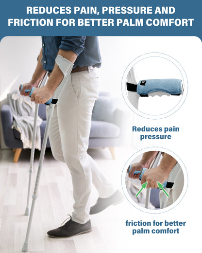 SPRING SEAON Forearm Crutch Pads Velvet – Soft Foam Covers for Elbow Crutches, Non-Slip & Comfortable, Universal Fit, Washable, 2 Pack（副本）