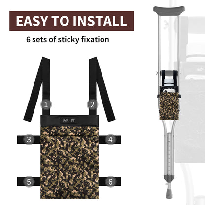 SpringSeaon Lightweight Crutch Storage Pouch,Water-Proof Crutch Bag-Crutches Accessories-Camo