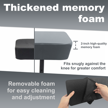 Cooling Knee Scooter Pad Cover with Memory Foam, Breathable Cushion for Summer, Fits Most Knee Walkers(Light grey)