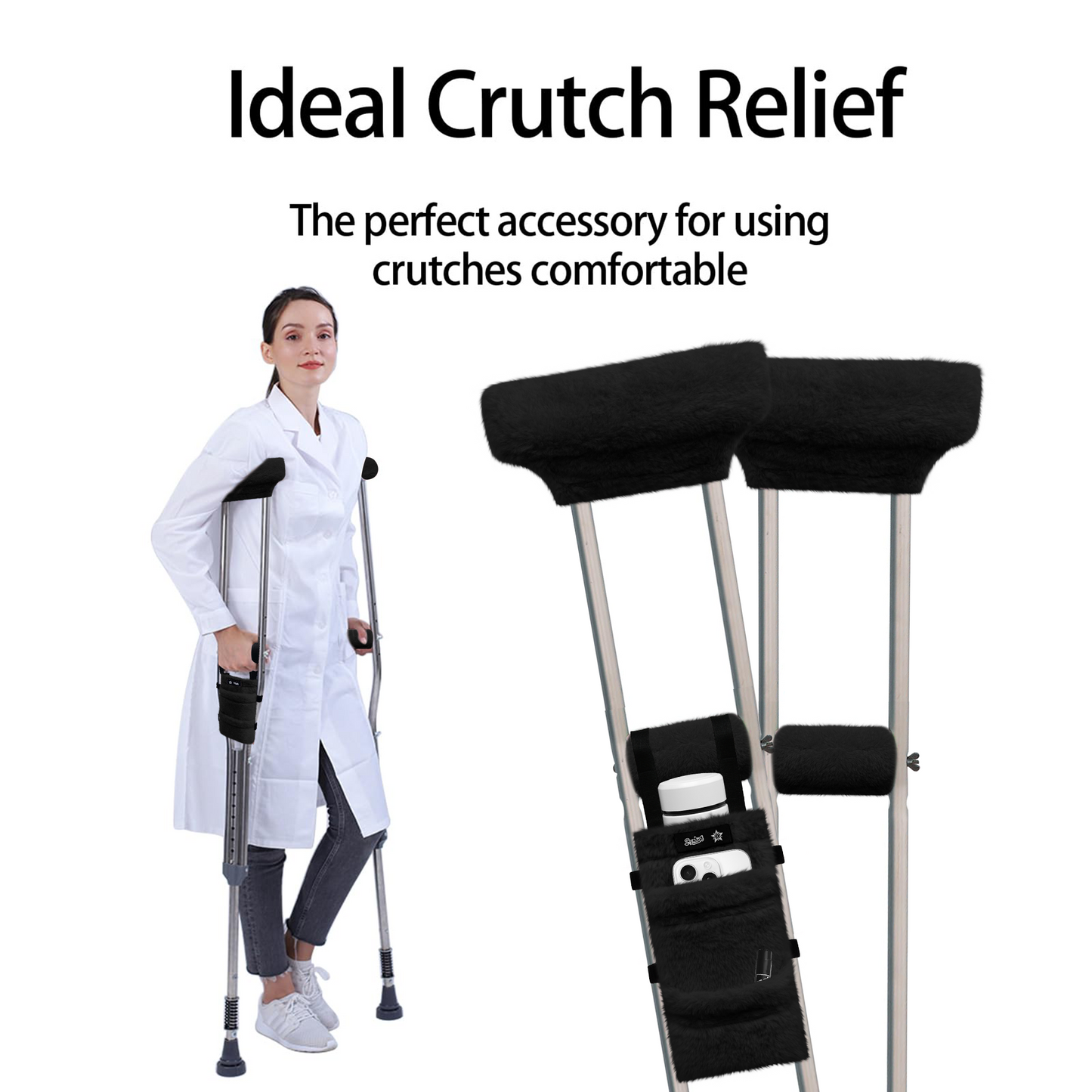 SPRING SEAON Plush Crutches Padding & Crutch Bag (5 PCS)