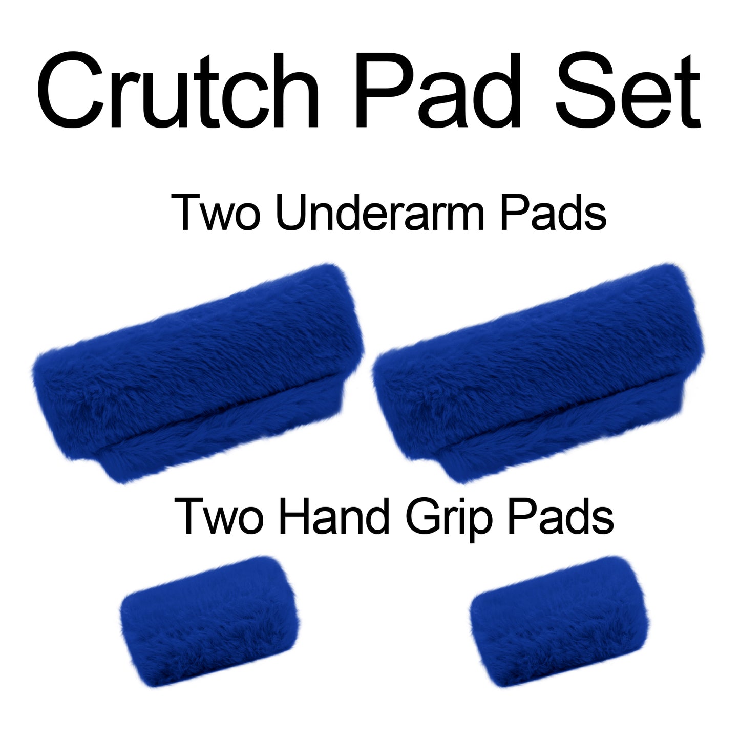 SPRING SEAON Royal Blue Ultra-Soft Fluffy Crutch Pads Covers | Cloud-Like Comfort Style Crutch Accessories