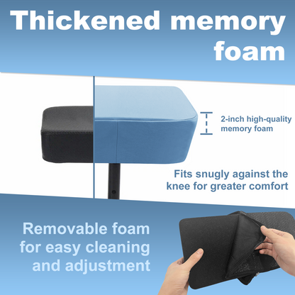 Cooling Knee Scooter Pad Cover with Memory Foam, Breathable Cushion for Summer, Fits Most Knee Walkers(Light blue)