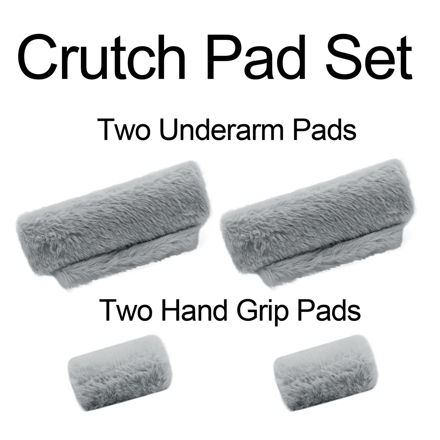 SPRING SEAON Grey Ultra-Soft Fluffy Crutch Pads Covers | Cloud-Like Comfort Style Crutch Accessories