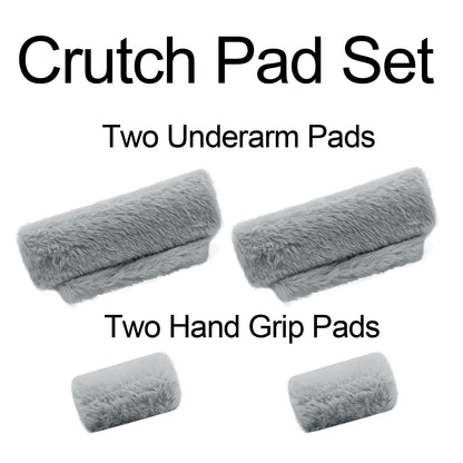 SPRING SEAON Grey Ultra-Soft Fluffy Crutch Pads Covers | Cloud-Like Comfort Style Crutch Accessories