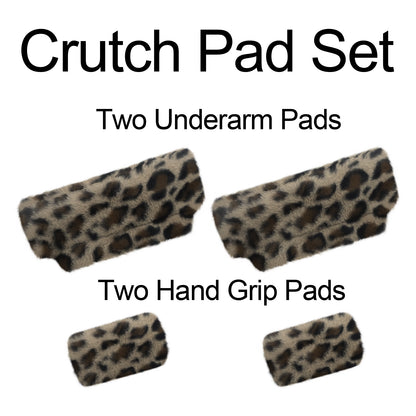 SPRING SEAON Leopard Ultra-Soft Fluffy Crutch Pads Covers | Cloud-Like Comfort Style Crutch Accessories