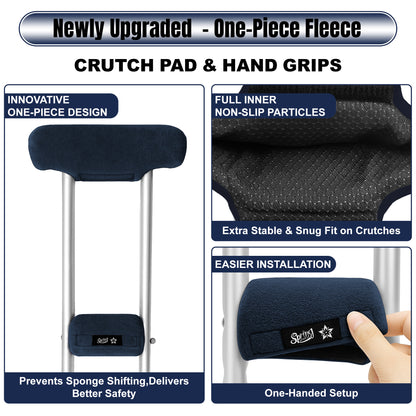 SPRING SEAON Universal Fleece Crutch Pads - Soft Underarm & Hand Grip Covers Set