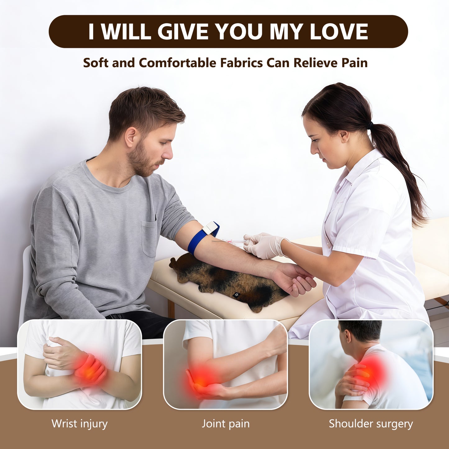 Arm Elevation Pillow - Fluffy Arm Rest Cushion with Adjustable Straps, Multi-Groove Design for Wrist, Shoulder, Leg & Ankle (Pink)