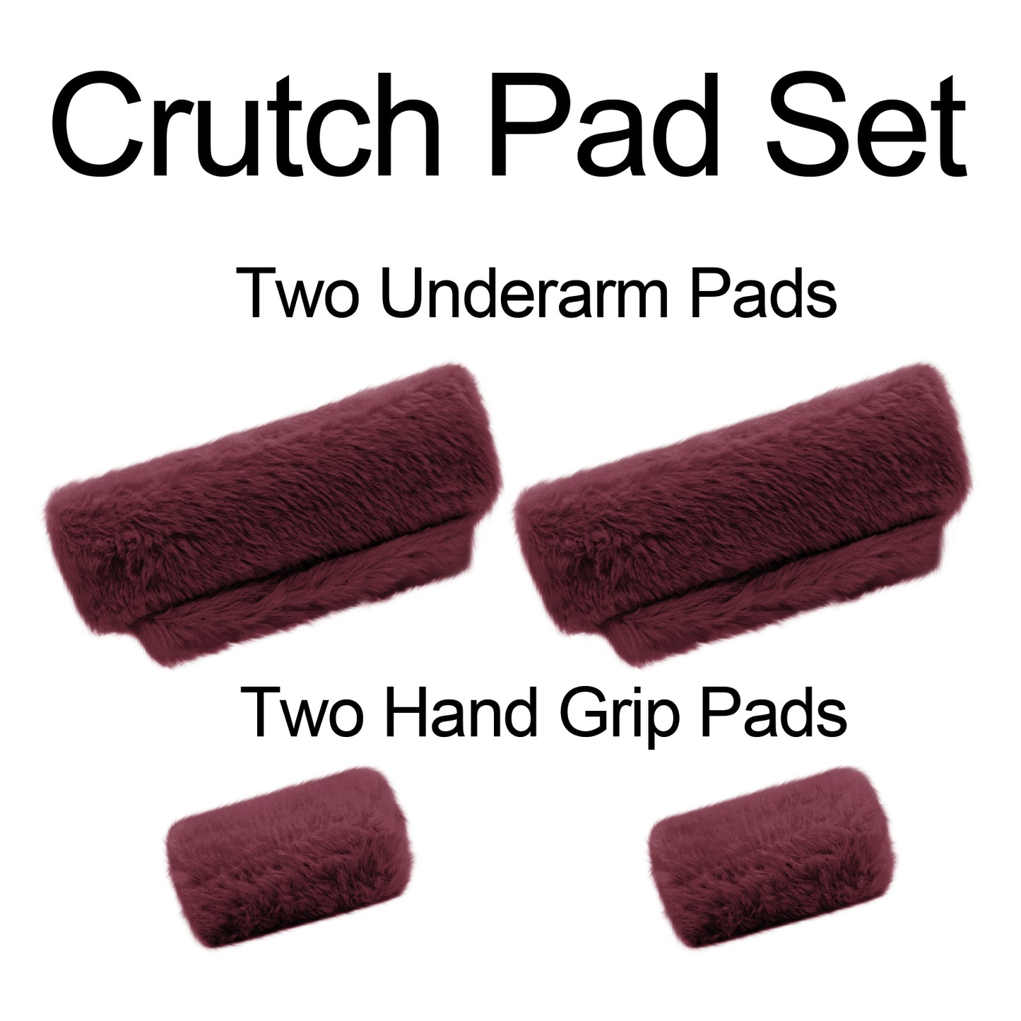 SPRING SEAON Wine Red Ultra-Soft Fluffy Crutch Pads Covers | Cloud-Like Comfort Style Crutch Accessories