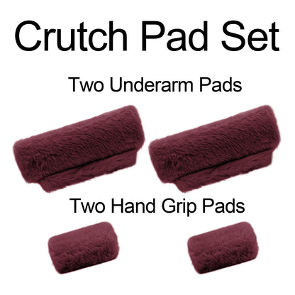 SPRING SEAON Wine Red Ultra-Soft Fluffy Crutch Pads Covers | Cloud-Like Comfort Style Crutch Accessories