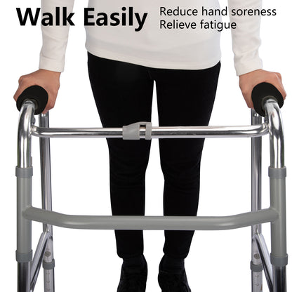 SpringSeaon Anti-Slip Rollator Handle Pads - Moisture-Wicking Comfort Grips Black