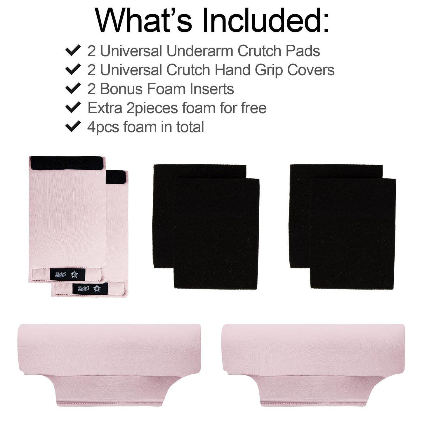 Universal Underarm Crutches Padded Crutch Pads with Hand Grips Padding Handle Covers
