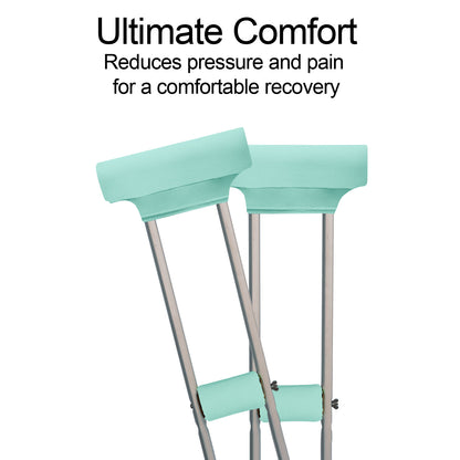 Universal Underarm Crutches Padded Crutch Pads with Hand Grips Padding Handle Covers Dark purple