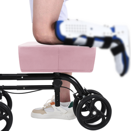 Cooling Knee Scooter Pad Cover with Memory Foam, Breathable Cushion for Summer, Fits Most Knee Walkers(Pink)