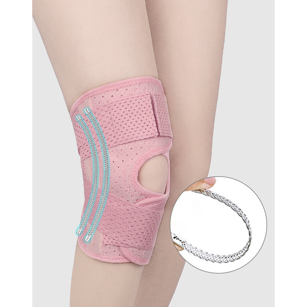 Knee Support with Side Stabilizers (1 Pair) - Breathable Adjustable Support for Sports S-L