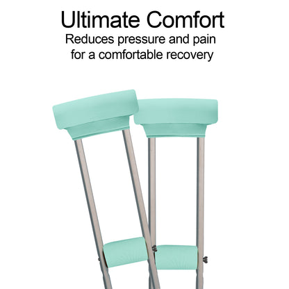 Underarm Crutch's Pad and Hand Grip Covers Universal Forearm Handle Padded Cushion Sets Accessories for Crutches (teal green)