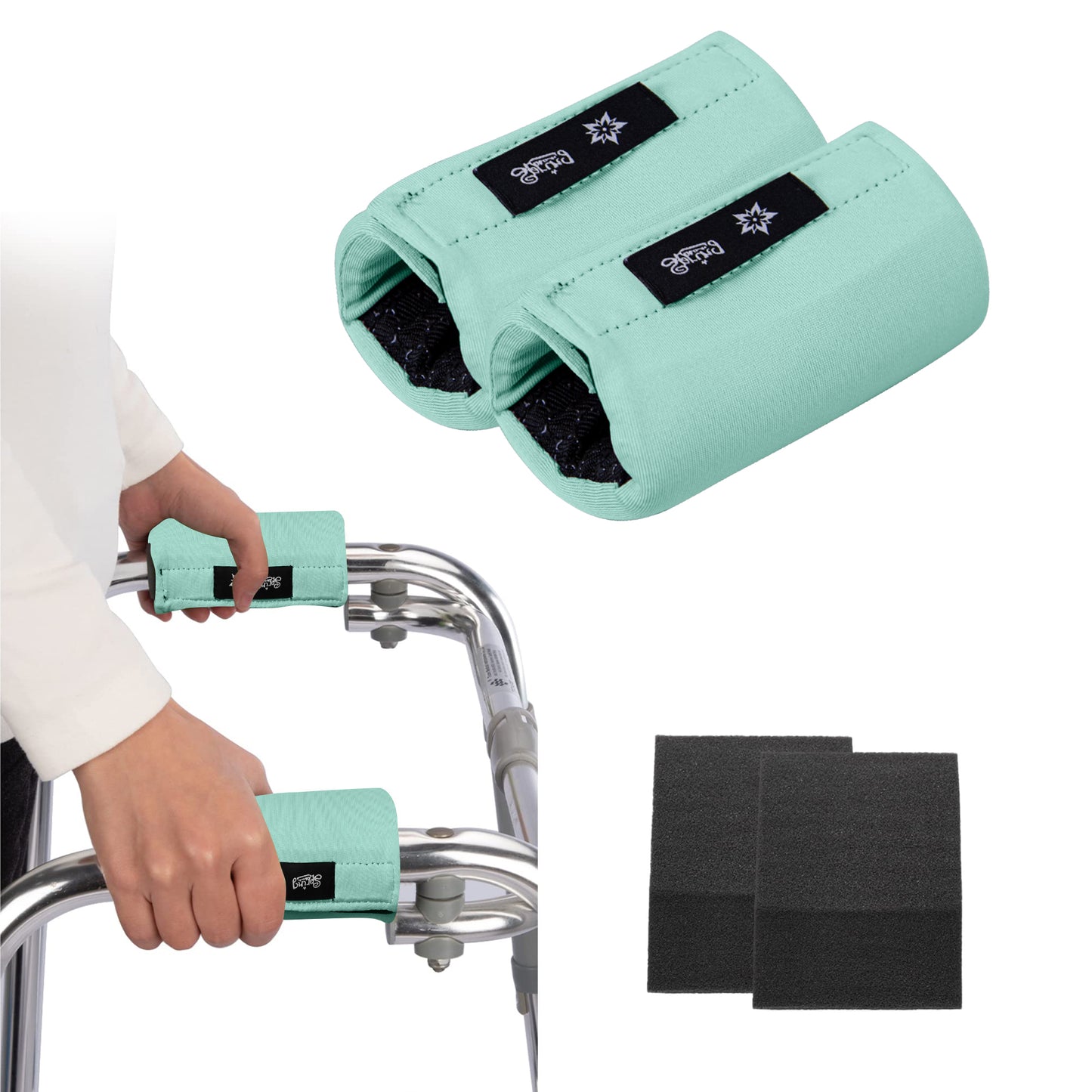 SpringSeaon Walker Hand Grip Padded Covers - Non-Slip Moisture-Wicking Cushion