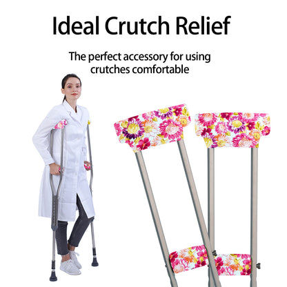 SpringSeaon Black Universal Underarm Crutch Pads & Hand Grips (Set of 4) - Breathable & Anti-Slip