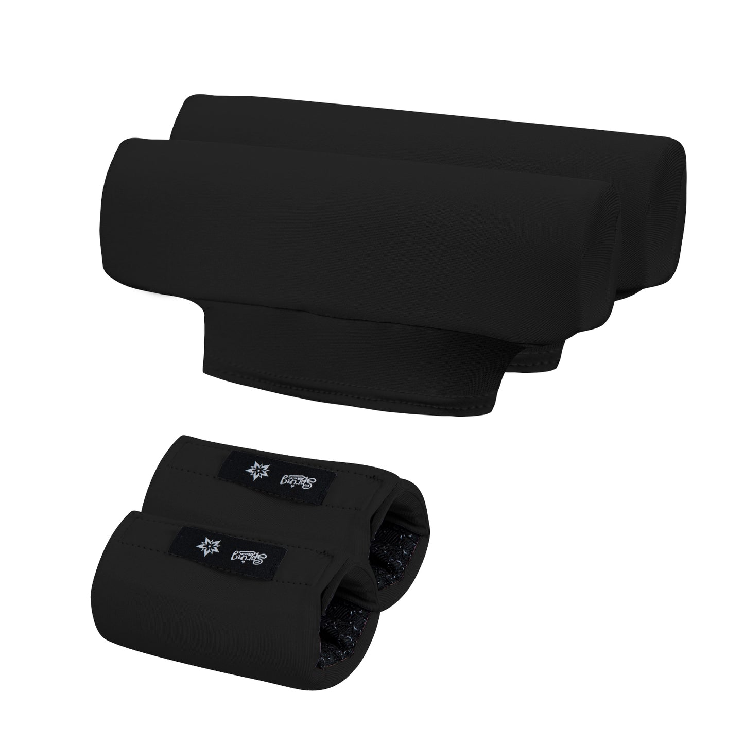 SpringSeaon Black Universal Underarm Crutch Pads & Hand Grips (Set of 4) - Breathable & Anti-Slip