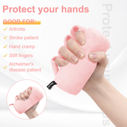 2-Pack Hand Contracture Cushions: Soft Palm Protectors & Finger Separators(pink)