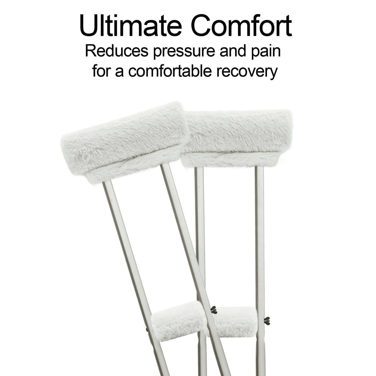 SPRING SEAON White Ultra-Soft Fluffy Crutch Pads Covers | Cloud-Like Comfort Style Crutch Accessories