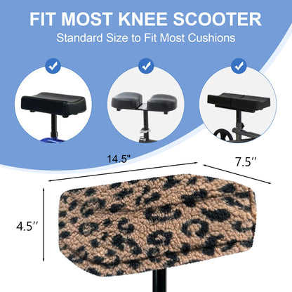 SPRING SEAON Plush Fleece Knee Scooter Cushion Pad Cover for Adults Pattern